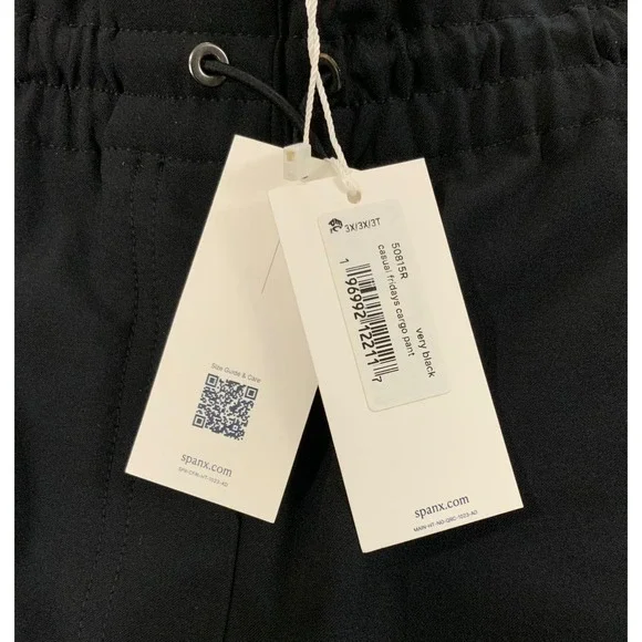 Spanx Casual Friday Cargo Pants Women's Size 3X Plus Size Black New with Tags